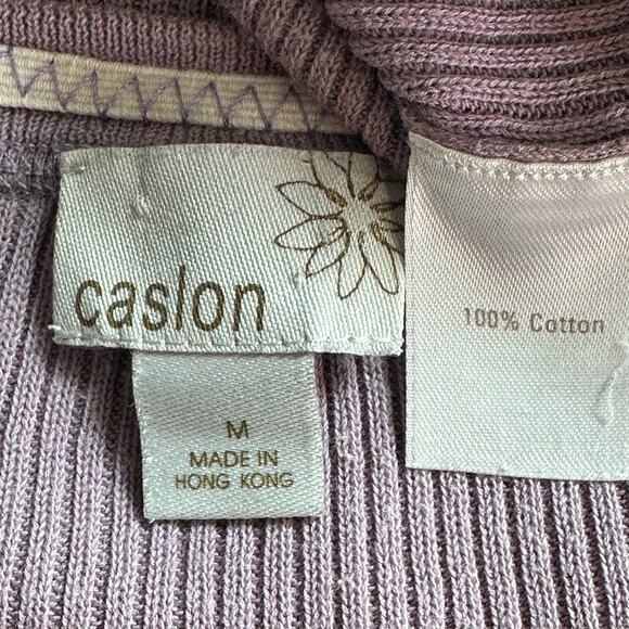 Caslon Ribbed Thermal Shirt Top Medium Lilac Purple 100 Cotton Y2K Soft Girl GUC - Picture 7 of 9